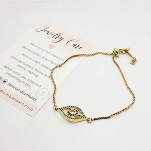 Hand Crafted Evil Eye Adjustable Slider Bracelet